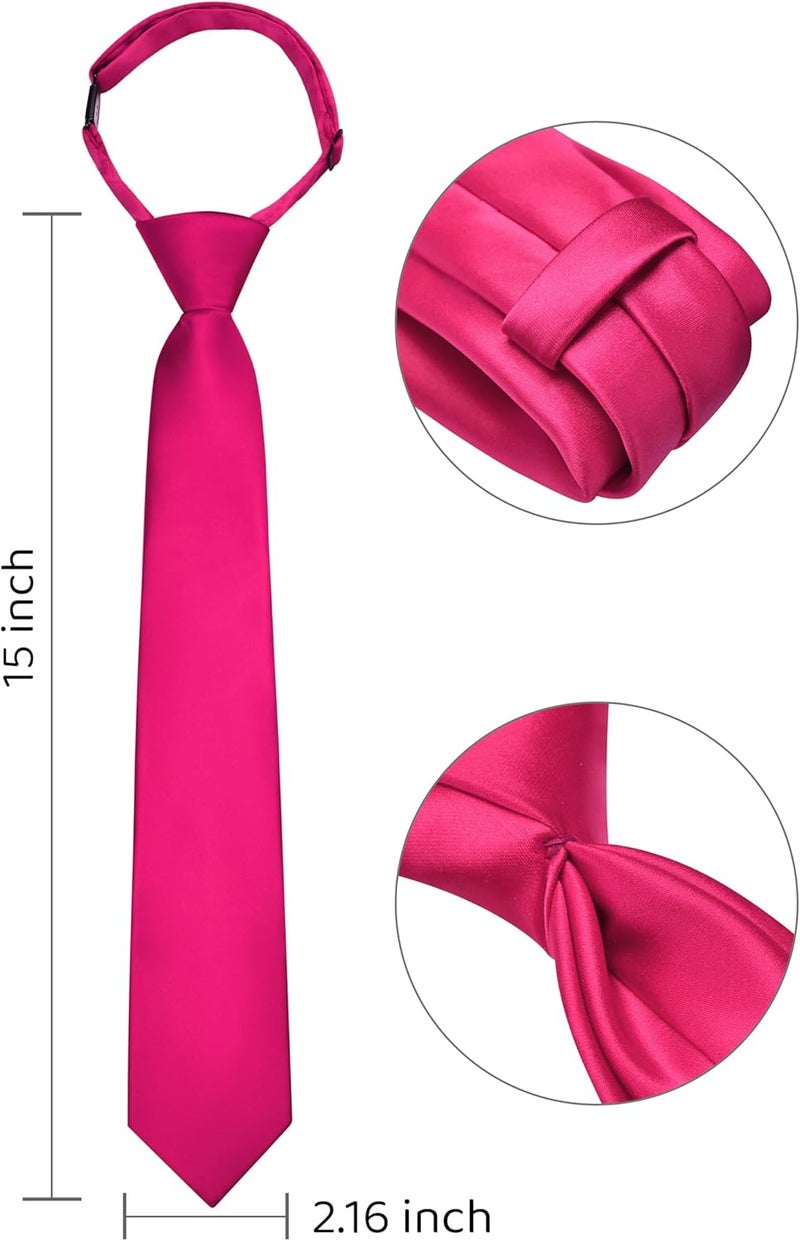Branduce Pre-Tied Boys Ties Solid Color Kids Adjustable Necktie for Age 8-12 Wedding School Graduation - Image 1
